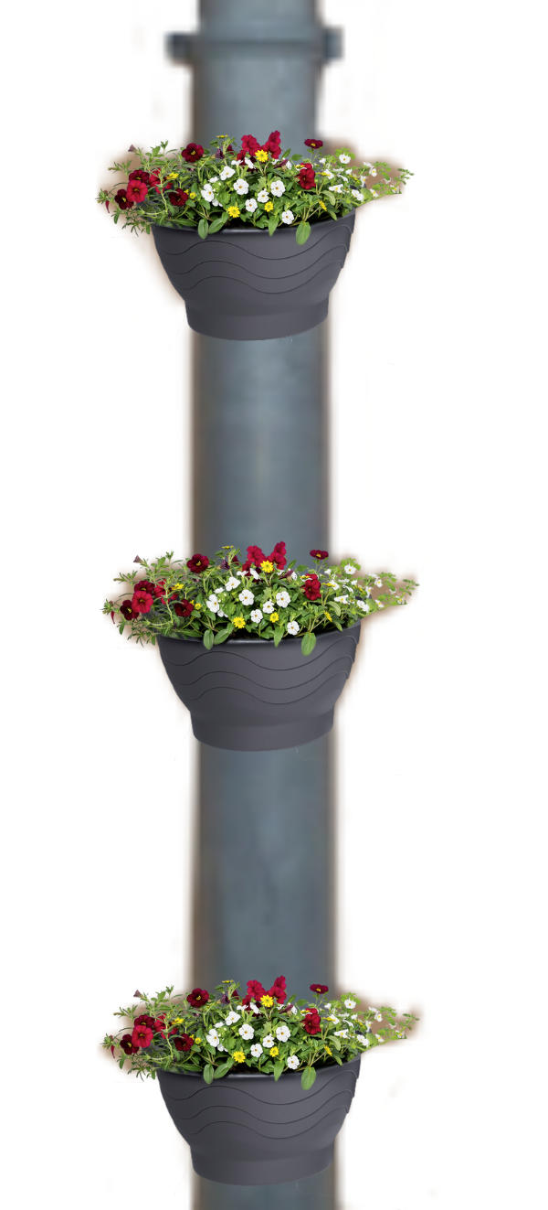 2x Blumentopf für das Regenwasser- Fallrohr